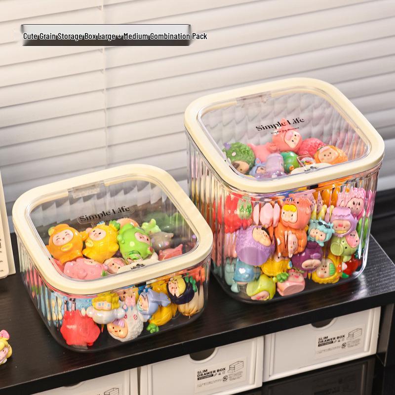 Transparent Multi-Purpose Storage Box with Lid - Large Capacity, Desktop Trash Can