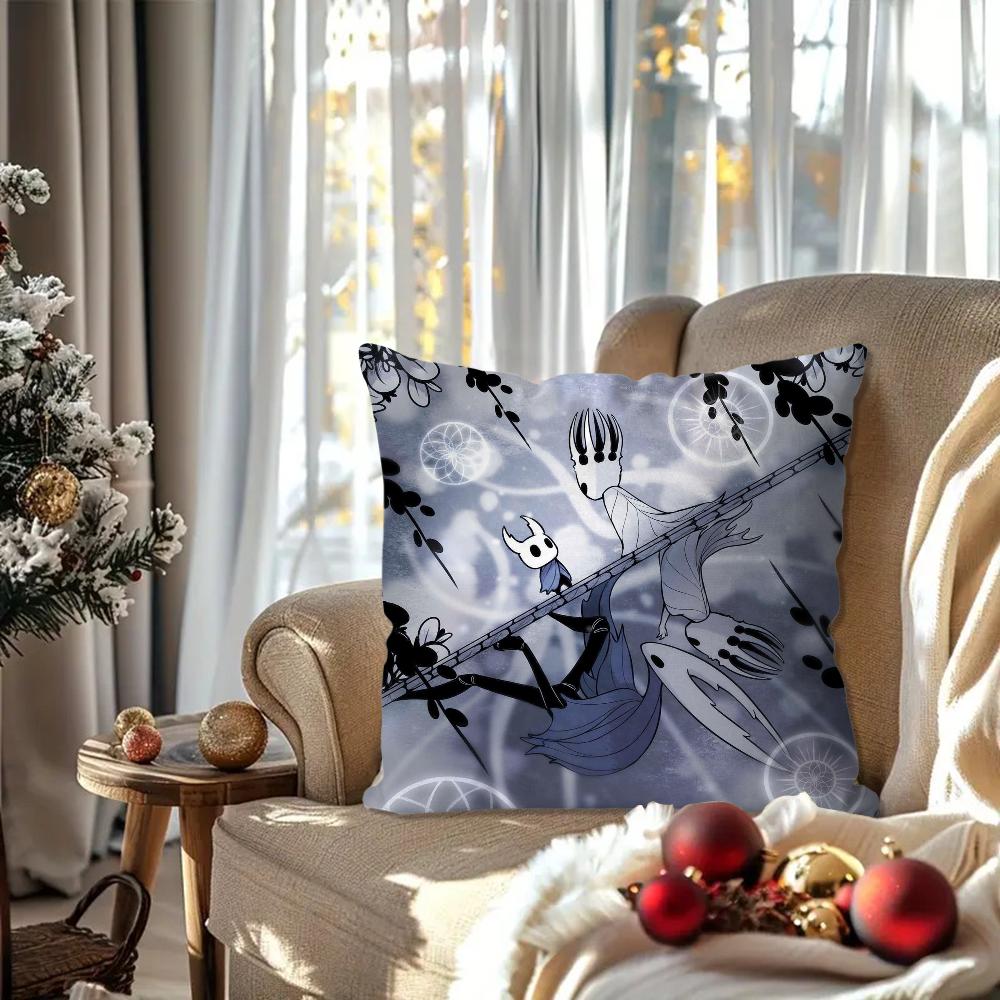 The H-Hollow K-Knight Adventure Game Pillow Case Square Pillow Bedroom Sofa Leisure ComfortCar Living Room Home Decoration 40X40