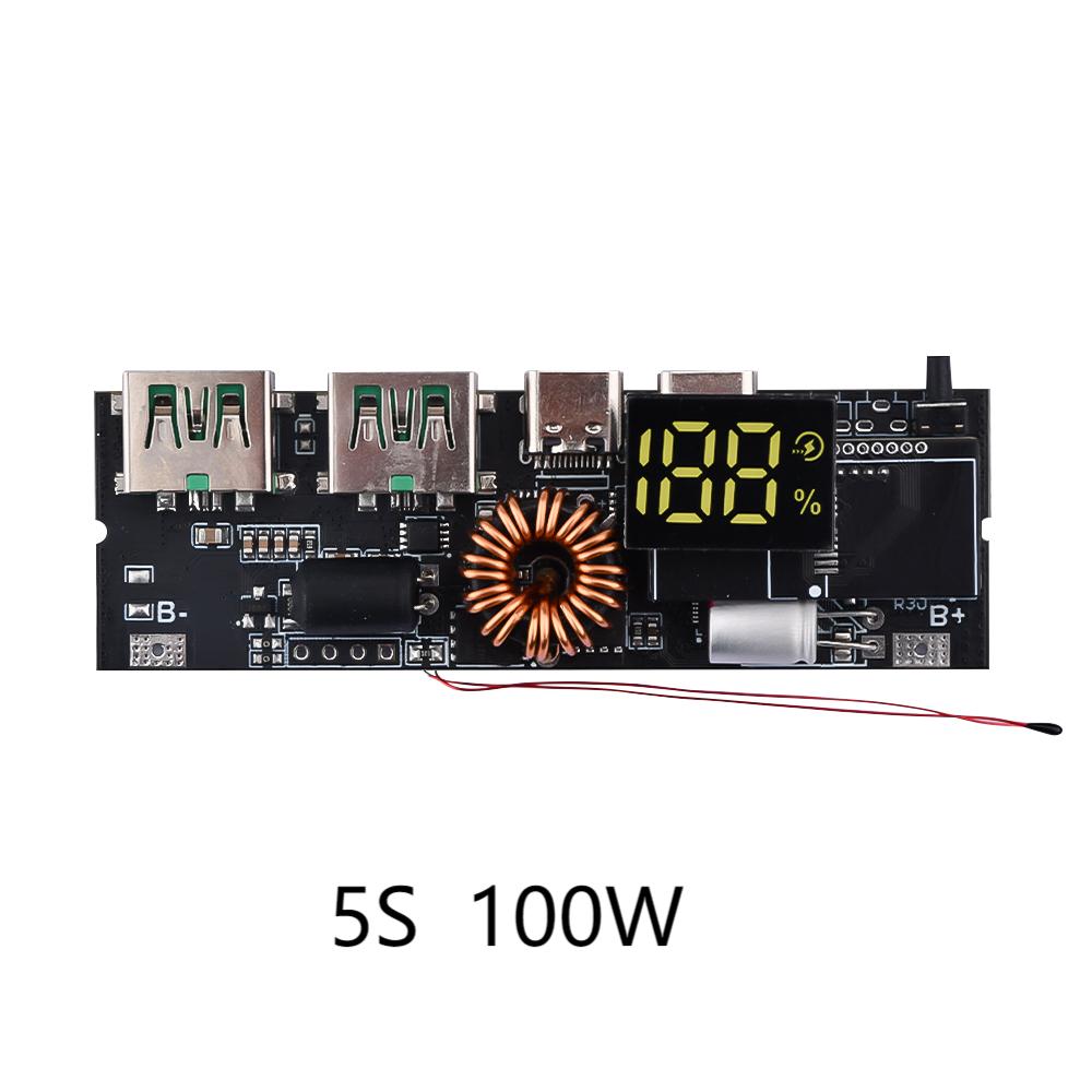 18650 Battery Charger Protection Module 3S 4S 5S Power Bank PCB Module Board Dual USB Fast Charging with BMS Protection 65W 100W