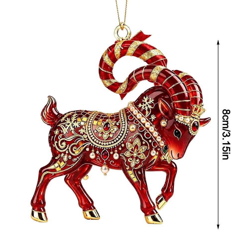 Acrylic Goat Hanging Ornament 2D Flat Christmas Tree Ornament Shop Window Display