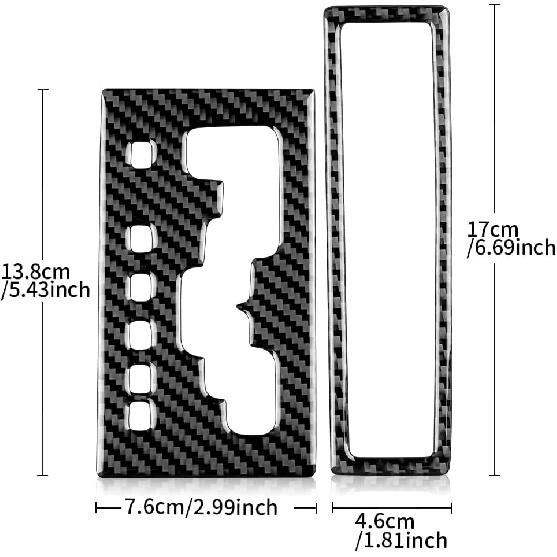 Real Carbon Fiber Gear Shift Inner Frame (with Low-Speed Function) Covers - for Chrysler 300 300C 2005 2006 2007 Carbon Fiber Accessories, Durable