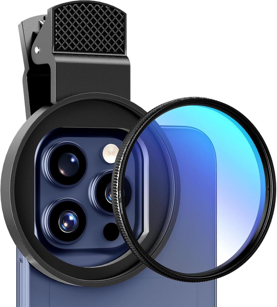 52MM Circular Universal Polarizer Camera Lens Clip Portable CPL Filter Kit Professional Phone Camera Lens For iPhone 16 15 14 13