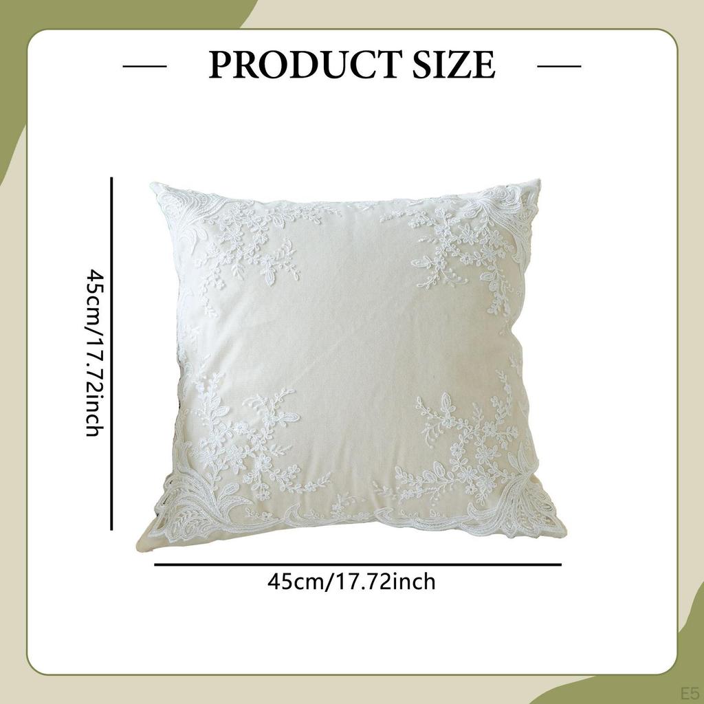 French Lace Throw Pillow 45x45cm Sofa Cushion for Chair High End Banquet