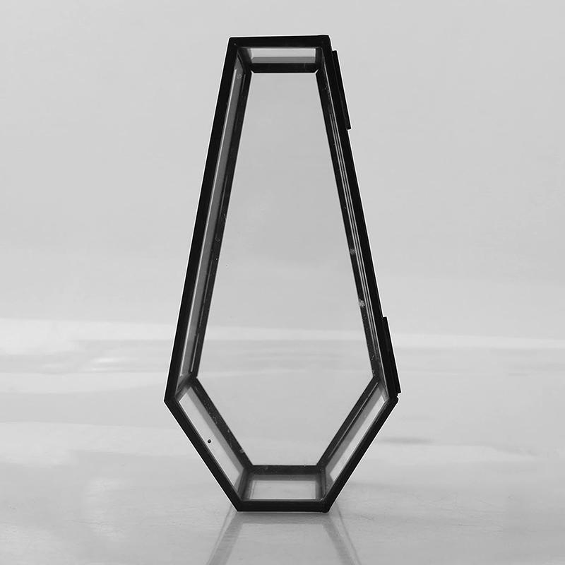 Gothic Coffin Glass Jewelry Box Vintage Display Case Halloween Storage Keepsake Box With Hinged Lid Candy Tray Multifunctional