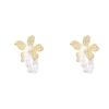 European and American Retro Pearl Flower Earrings Women's Exquisite Versatile Slightly Inlaid Zircon Stud Earrings Cold Wind Simple Personalized