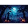 Halloween Fotografie Hintergrund Horror Nacht Mond Dunkler Wald Schloss Kürbis Halloween Party Kinder Porträt Kulisse Fotostudio