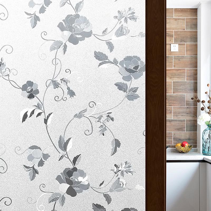 Electrostatic Frosted Privacy Window Film: Sunshade, Sunscreen, Heat Insulation for Bathroom & Toilet.