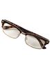 [LUX STYLE] Sunglasses for Men and Women, Browline Square, Gold X Clear Pm-9154