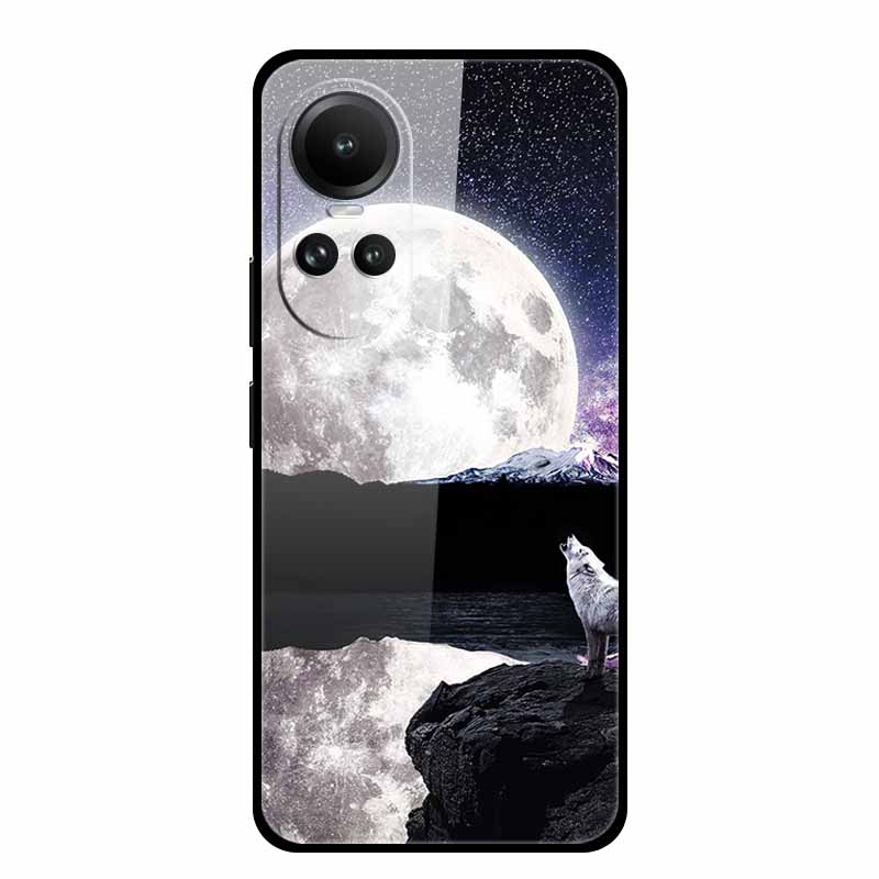 Tempered Glass Case For Oppo Reno10 Pro Cover Reno 10 5G Fashion Hard Back Cover for Oppo Reno 10 Pro 5G Reno105G Case Lion Capa