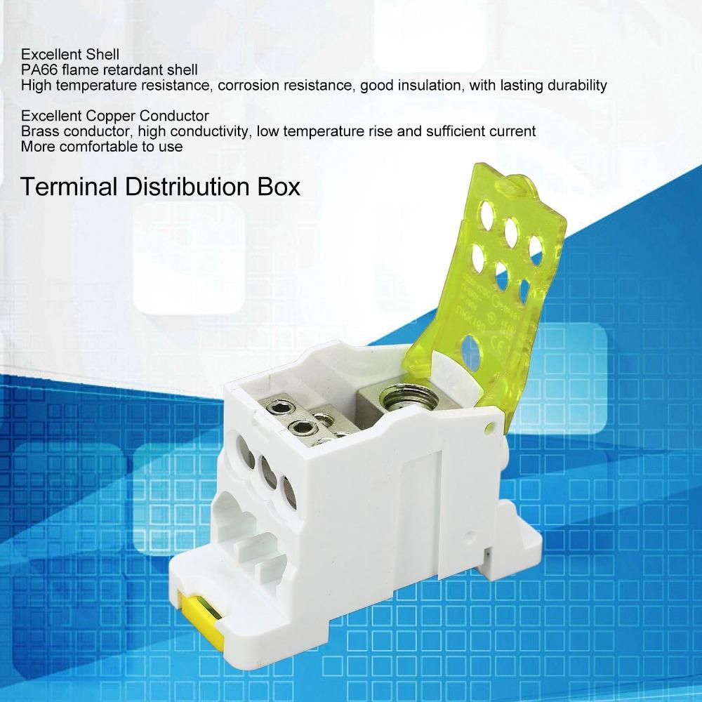 690V DIN Rail Terminal Block Yellow Distribution Box Power Junction Box  Distribution Cabinets