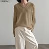 INCERUN Oversized Autumn Spring Men Casual Long Sleeve Texture T-shirts Tops