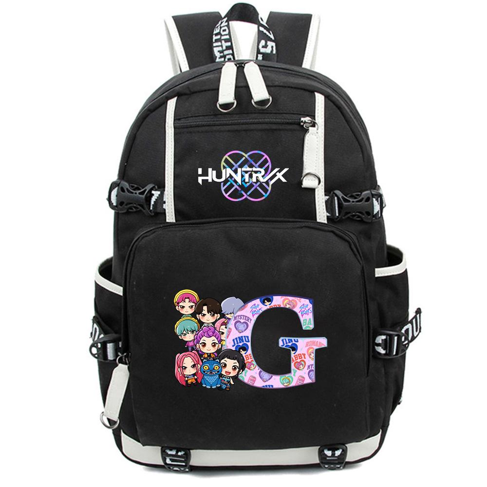 26 English Letter K-Pop Demon Hunters Backpack Large Capacity Bookbag Laptop Unisex Student Boy Girl School Bag Large Capacity Travel Outdoor Bag Gift