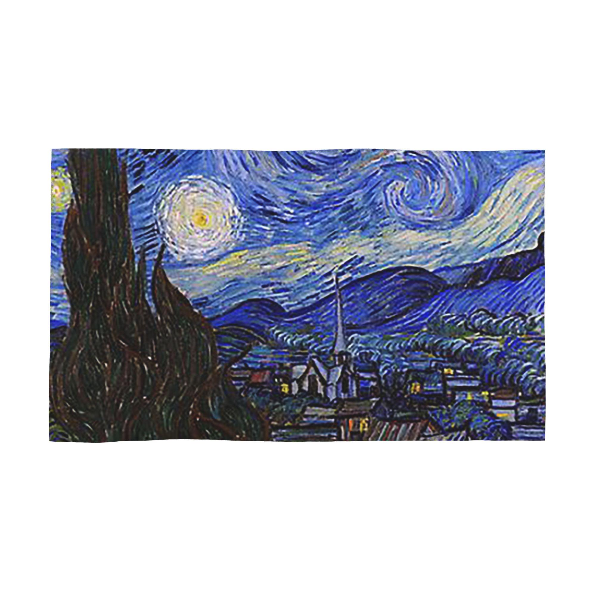 The Starry Night by Vincent Van Gogh Soft Face Towel Quick Dry Pool Bath Cotton Towels Absorbent W30*H60(CM)