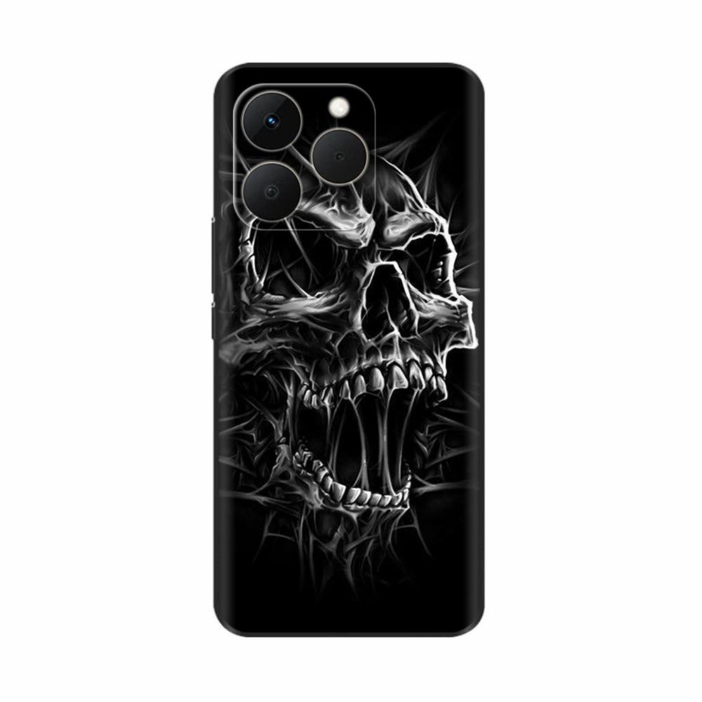 For Realme 15T 5G Case Soft Silicone Bumper Cartoon Flower Skull Painting Back Cover For Oppo Realme 15T 15 T Phone Cases Funda