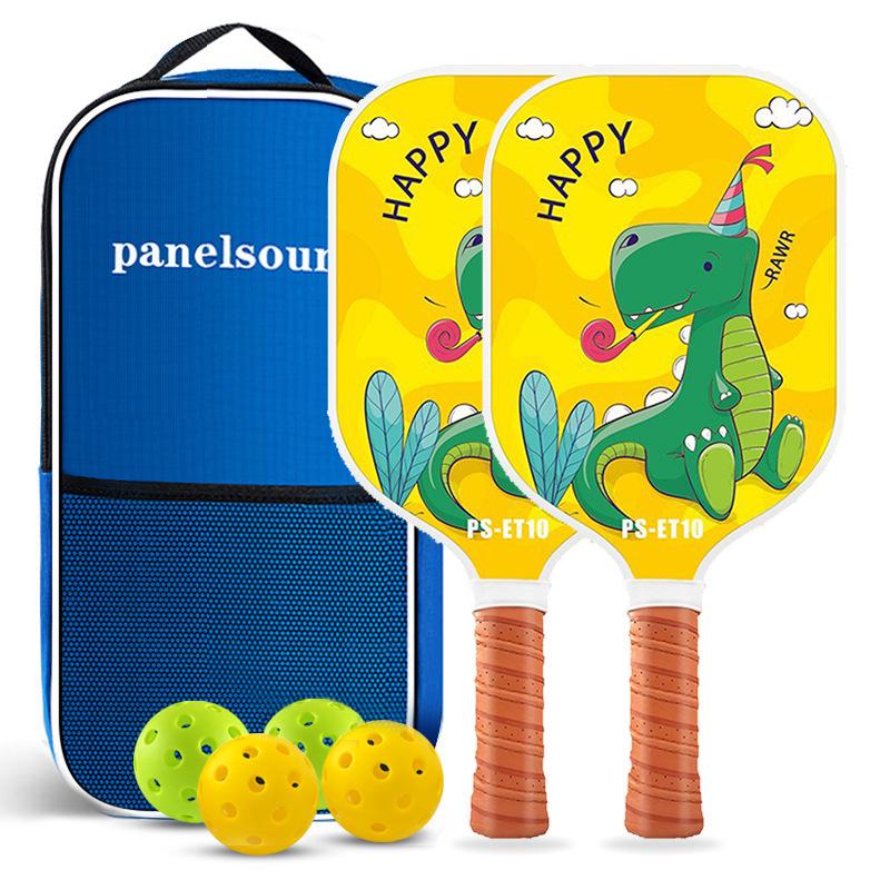 Children's Cartoon Fiberglass Pickleball Paddle Set