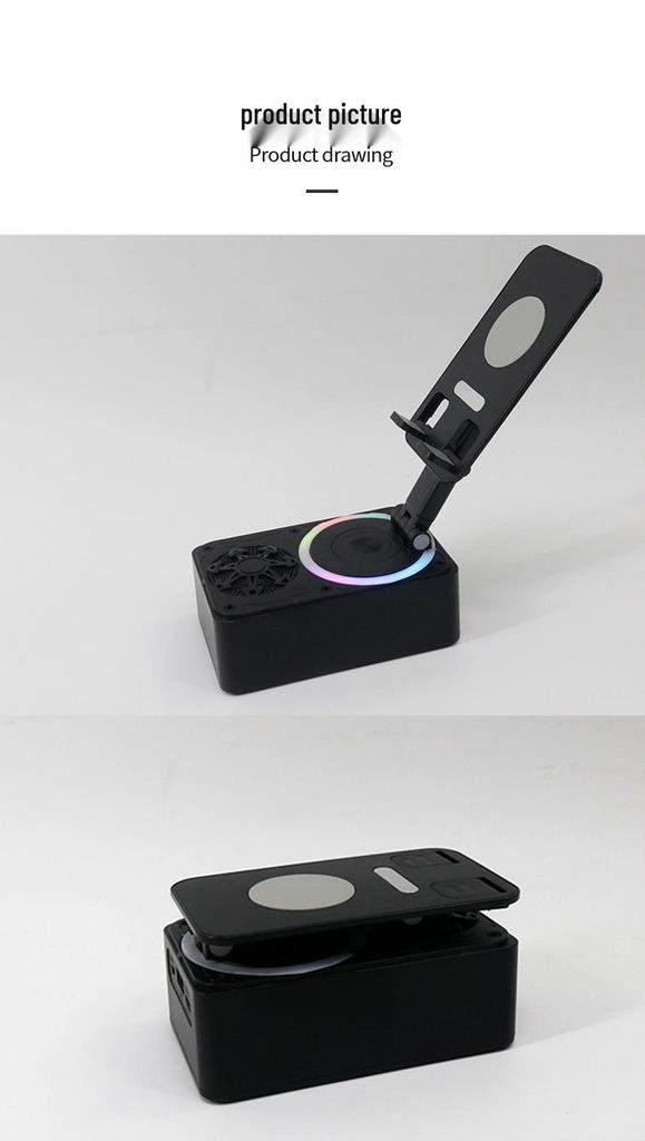 360° Rotating Mobile Phone Holder & Bluetooth Speaker with Microphone and Folding Multifunctionality