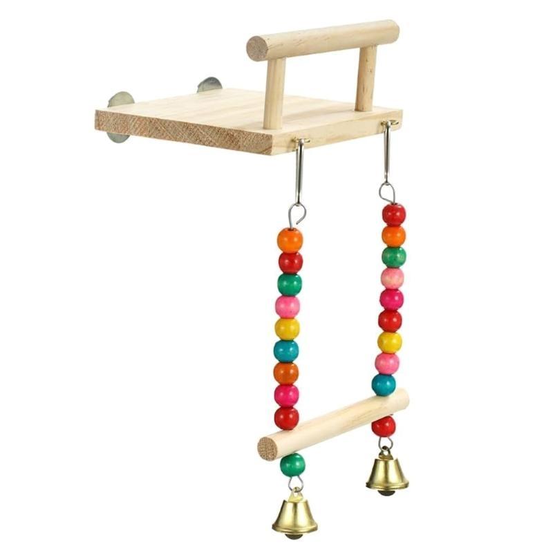 Swing Toy Bird Perch for Small Parrots Molar Grinding Scratchers Rack