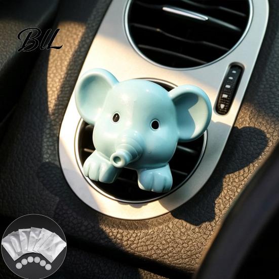 Car Vent Air Freshener Cute Pet Clip, Elephant/Dog/Lamb/Hippo/Penguin Dashboard Accessories Trim Resin Diffuser for Auto Interior Decoration Scent