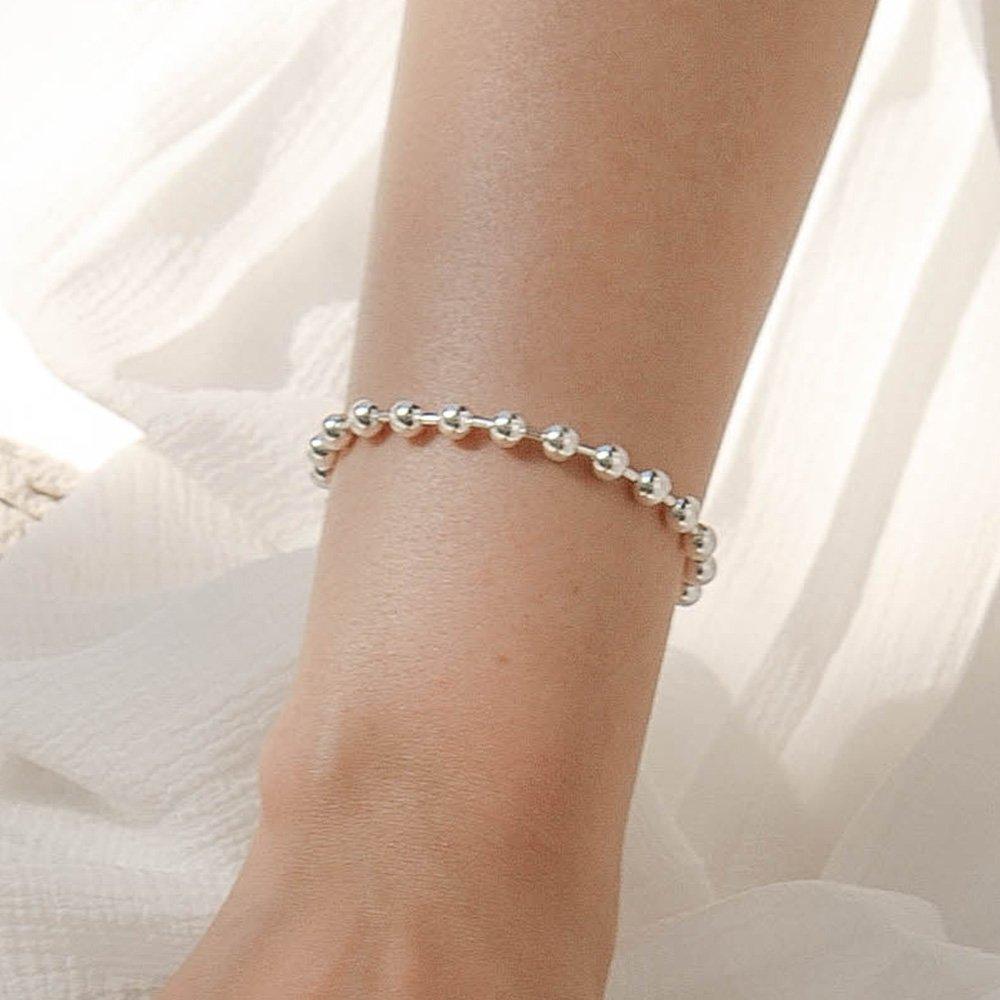 5mm Silver Ball Bracelet Basic Simple Silver Ball Bracelet