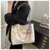 Korean Style Faux Leather Tote Bag for Women Large Capacity Commuter Shoulder Handbag