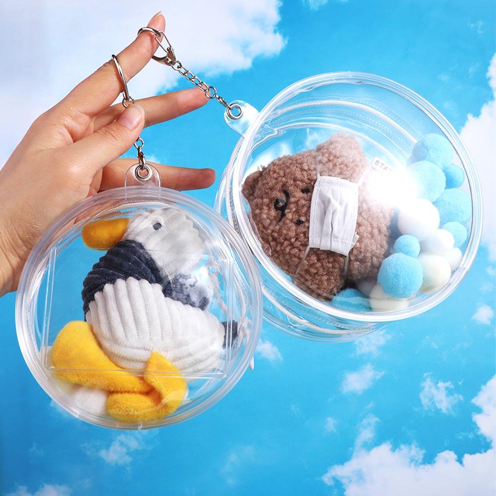 

10cm Doll Doll Thicken Storage Pouch Transparent Outdoor Doll Display Bag Plush Doll 12/12/5cm-Regular style