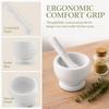 Wood Grain White Mortar and Pestle Set Lightweight Design Manual Pestle Set  Garlic Crushing