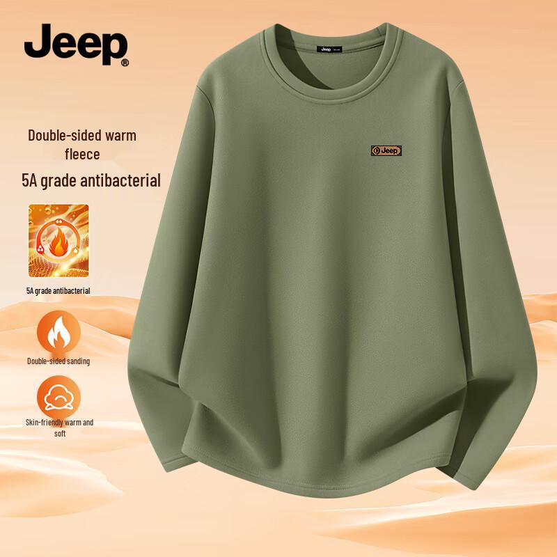 JEEP Men's Fleece-Lined Thermal Long-Sleeve T-Shirt