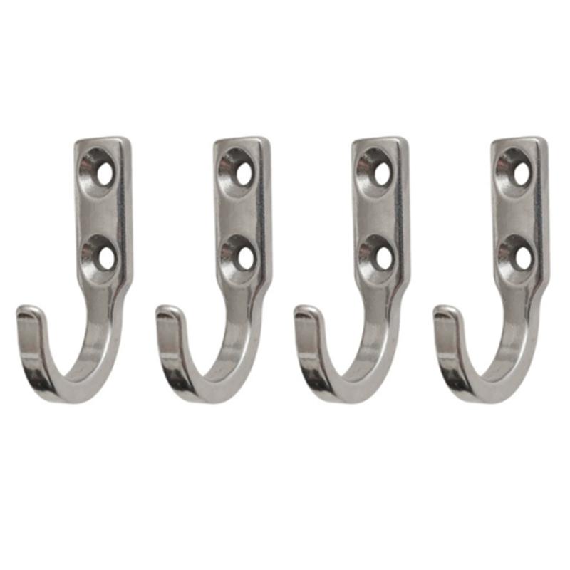 M-Modern-4 PCS Stainless Steel Hooks Stainless Steel Solid Single Hook Coat Hook