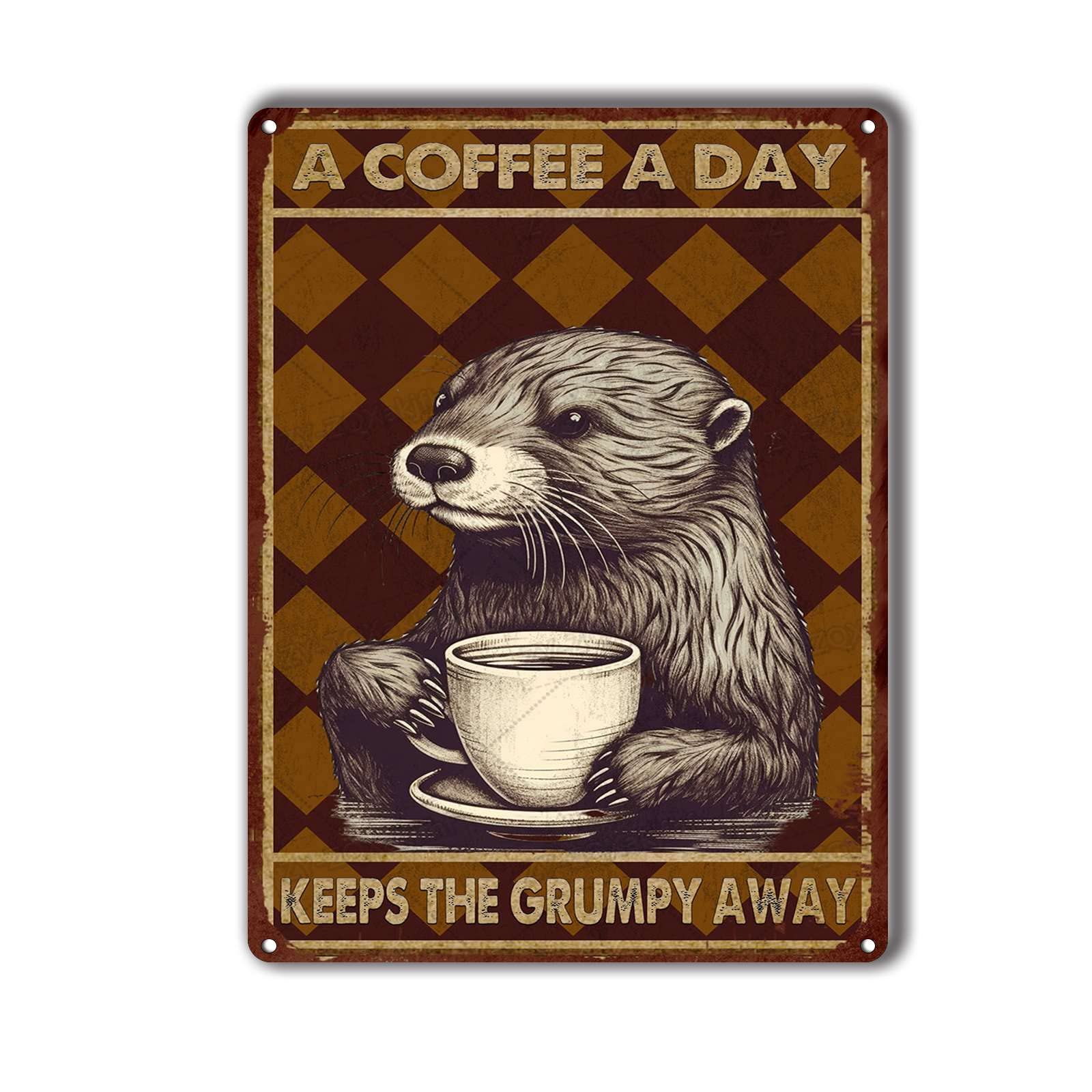 Sign Metal Tin Sign A Coffee A Day Keeps The Away Kitchen Signs Wall Decor Tin Sign 20x30cm(7.8x11.8inch)