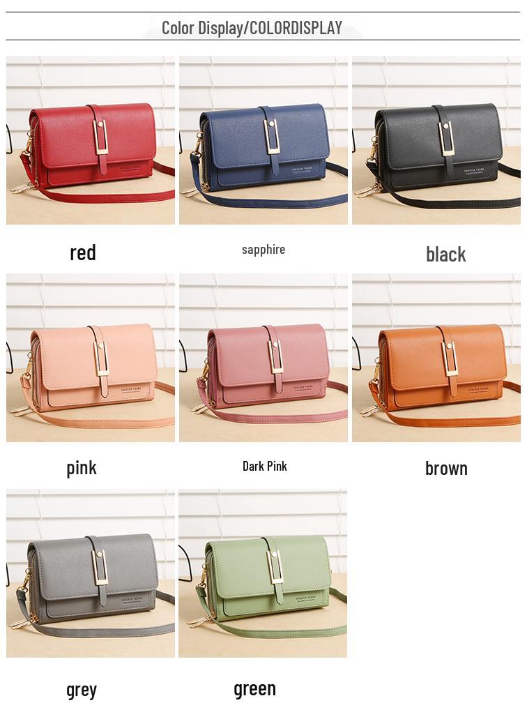 Urban Minimalist Women's Crossbody Wallet Bag with Card Slots & Phone Compartment