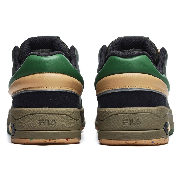 Fila Mix Thyme Thick Sole Wear-Resistant Height-Increasing Low-Top Skate Shoes Men Sneaker Black Green Yellow F12M244201FTM
