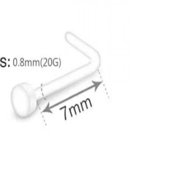 Yousheng HEXINGMC Unisex Hypoallergenic Acrylic L Shaped Stud Nose Ring, Plastic, Clear, 20 Piece