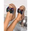 Sequin Bow Platform Sandals for Women 2025 Summer New Arrival Plus Size Thick Sole Strappy Sandals