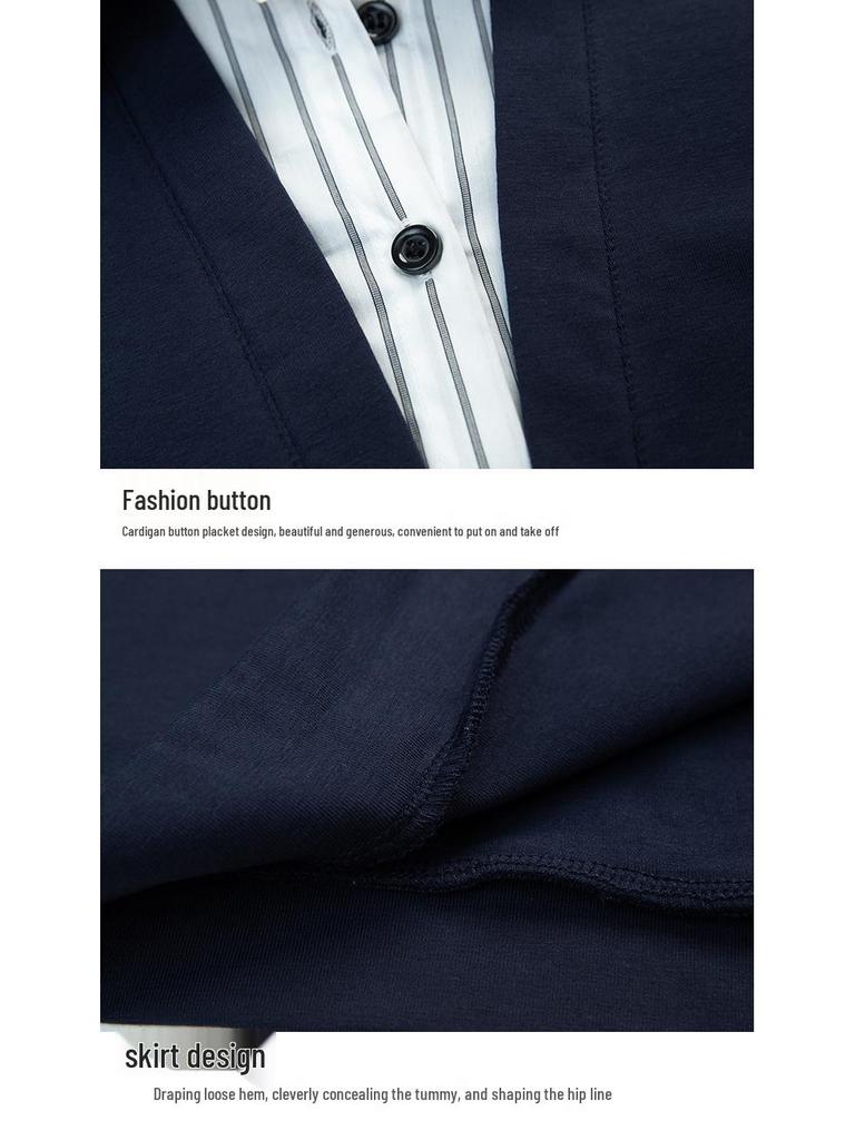 Plus Size Pure Cotton Polo Shirt - Early Autumn Long-Sleeve with Turn-Down Collar for Middle-Aged Women