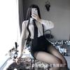 Lin Linting's New Sexy Lingerie, Plus-size, Tight-fitting, Hip-hugging Secretary Office Uniform, Seductive Teacher Set 1042