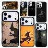Capa Case for iPhone 17 Air 16 Pro Max 15 Plus 11 13 Mini 14 12 Back Phone Cover Halloween Moon Witch Horror