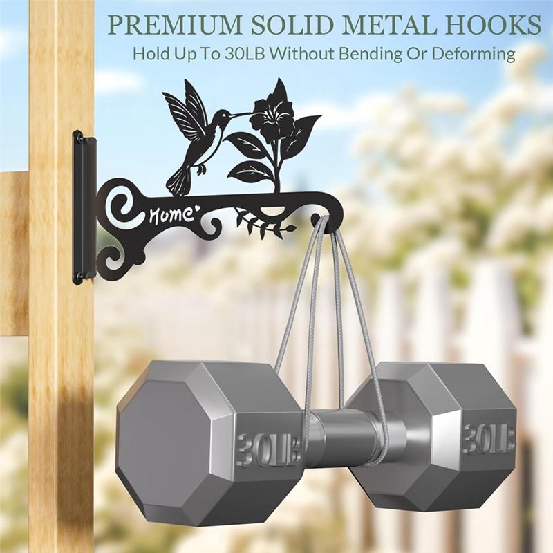 Decorative Metal Plant Hooks-Wall Hangers Featuring Bird Design, For Indoor& Outdoor Hanging Brackets-Home Decor 2Pcs