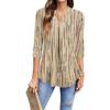 T-shirt Casual da Donna alla Moda a Manica a Tre Quarti con Stampa e Scollo a V