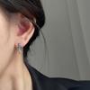 Klassische Kroja Retro Cross Ohrklemme Ohrringe für Damen - Thailändisches Silber Schwarzes Blumendesign