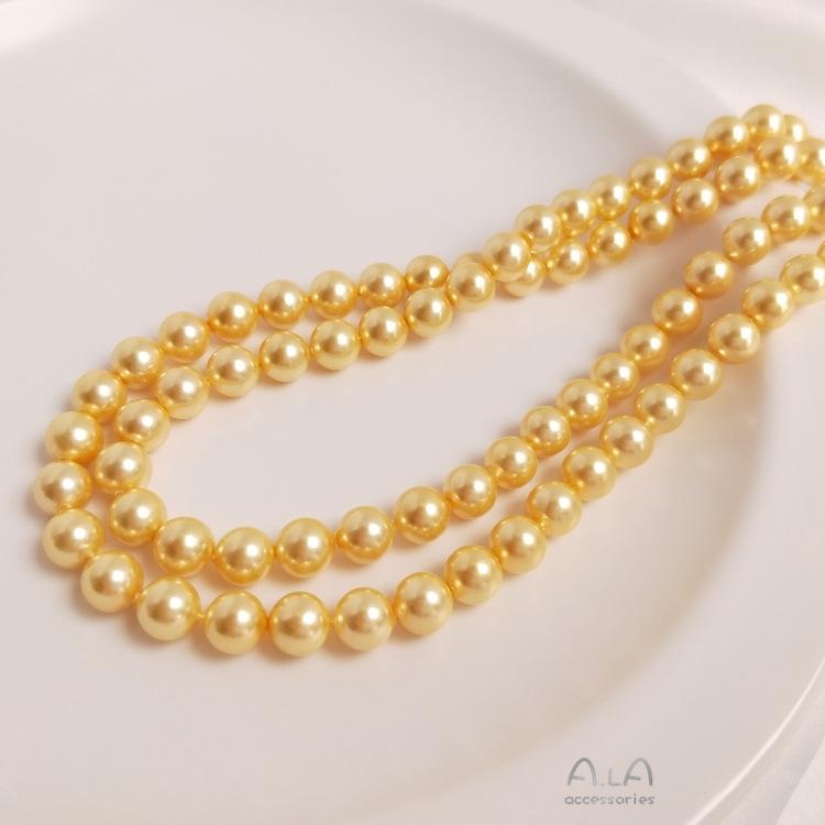 Baroque High Luster South Sea Gold Champagne Smoke Gray Pearl Shell Beads for DIY Jewelry.