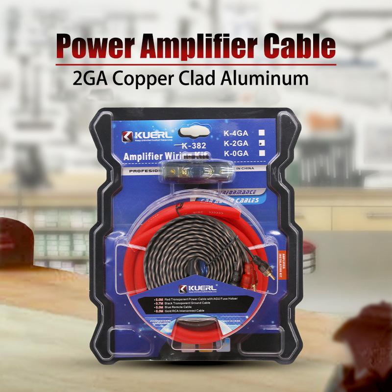 2GA Subwoofer Audio Cable 60 AMP Fuse Wiring Fuse Holder Wire Cable Copper Clad Aluminum Car Amplifier Cable Audio Modification 2 GA