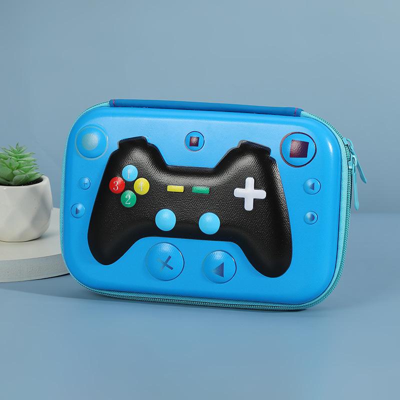 

Квадратний мультяшний пенал EVA - велика ємність для школярів і дорослих Blue Game Machine синій