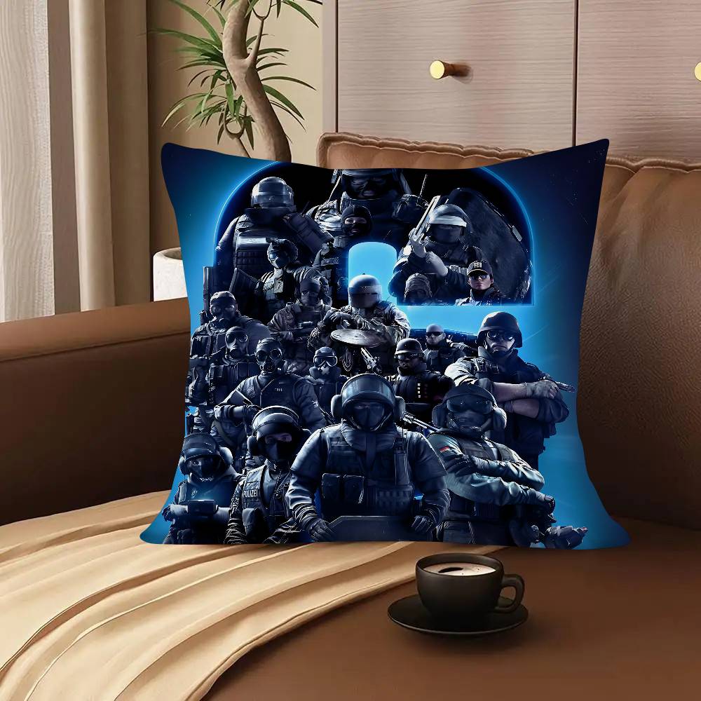 

Tom C-Clancys R-Rainbow Six Siege Game Pillow Case Square Pillow Bedroom Sofa Leisure Comfort Cushion Car Home Decoration 16x16Inch