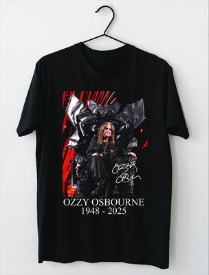 ΝΕΟ Μαύρο T-Shirt Υπογραφή Ozzy Osbourne 1948-2026 Όλα τα Μεγέθη