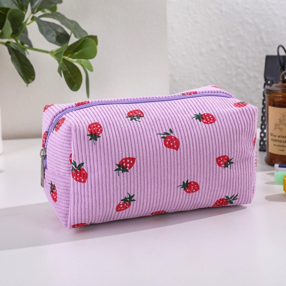 Corduroy Storage Bag Large Capacity Makeup Bag INS Stationery Bag  Cosmetic Storage