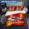 3PCS City Chiefs Emblem Printed Soft Bedding Set,Including 1pc Duvet Cover And 2pcs Pillowcases Perfect for Bedroom, Dormitory, Fan gift