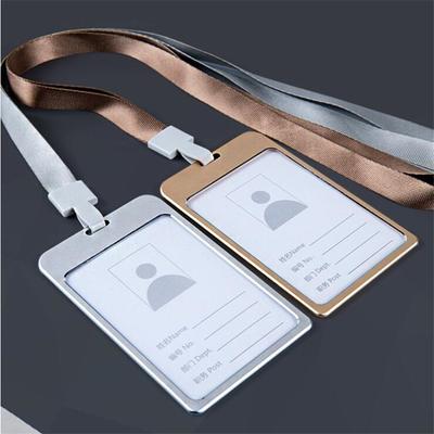 Credit Aluminium Office Supplies Certificate Business Company Identity Cover with Lanyard ID Card Holder Pass Tag Work Badge