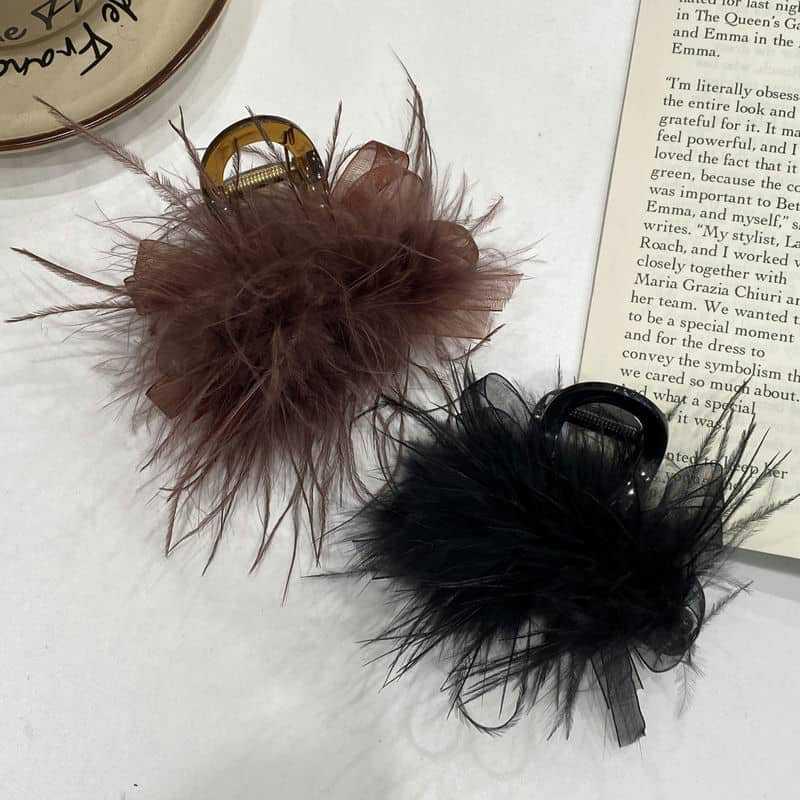 Elegante Prinzessin Feder Haarnadel für Frauen Haarspangen Kopfschmuck Lange Quasten Greifspange Weibliches Haarschmuck