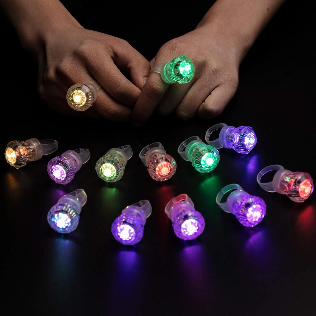 60 Pack Led Glow Rings Light Up Led Rings Glow Flashing Led Rings Diamond Light Up Rings Glow In The Dark Rings Glow Rings Party Pack Birthday Party