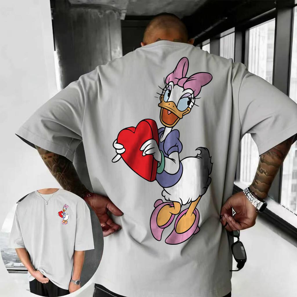 2026 Léto Disney Daisy Tričko Pánské Street Fashion 100% Čistá Bavlna Krátký Rukáv Ležérní Volný Prodyšný Vrchní Díl